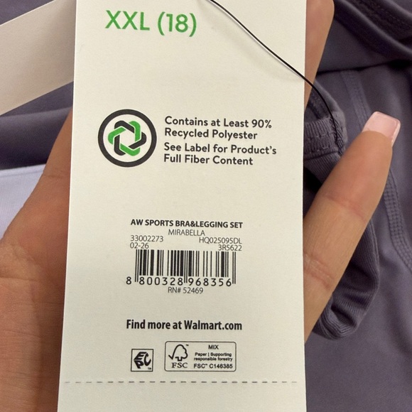 New Girls Athletic Works Lavender Purple Active Crop Top and Flare Leggings Set - Picture 6 of 6